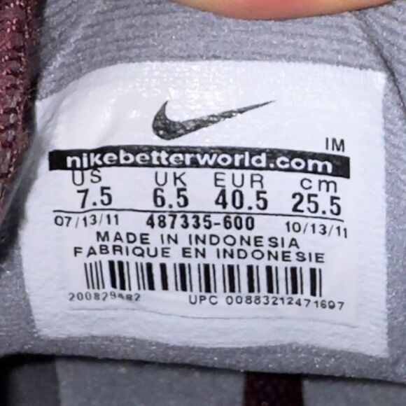 Nike Go Chukka Suede Mid Casual Shoes Burgundy 487335-600 Men's 7.5 Women's 9 - Picture 10 of 12